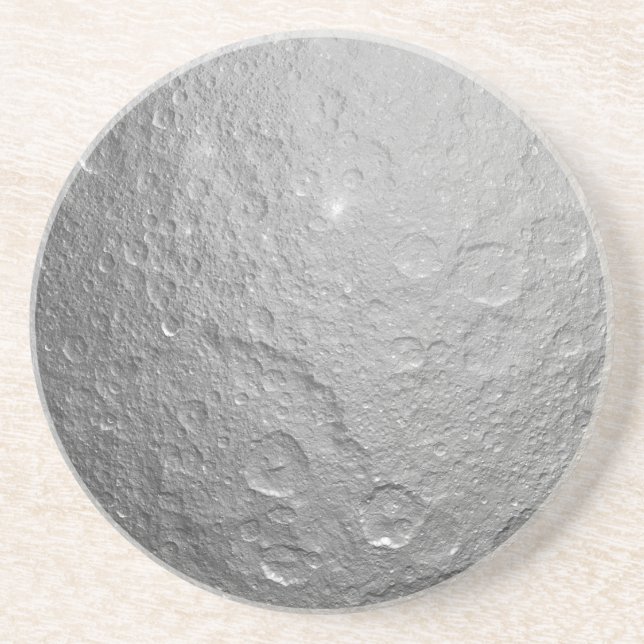 Porta-copos De Arenito Foto Detalhada da Lua Cheia | Superfície Lunar em  (Frente)