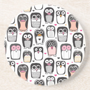 Porta-copos De Arenito fundo da ilustração do pássaro do pinguim