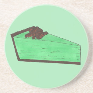 Porta-copos De Arenito Gafanhoto Verde Mint Pie Slice Foodie Baking