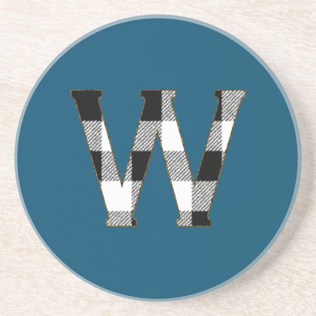 Porta-copos De Arenito Gingham Check W (Frente)