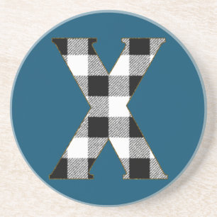 Porta-copos De Arenito Gingham Check X