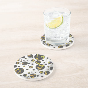 Porta-copos De Arenito Girafa Brown e Impressão amarelo