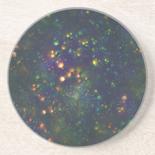 Porta-copos De Arenito Glitter Galáctico Verde-Pavão Azul
