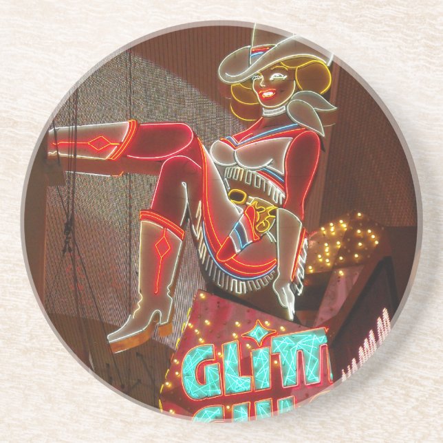Porta-copos De Arenito Glitter Gulch Las Vegas (Frente)