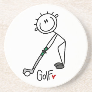 Porta-copos De Arenito Golfista de Palito Simples