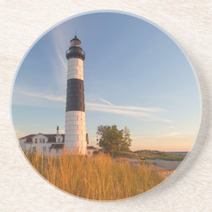 Porta-copos De Arenito Grande Farol De Ponto De Libertação No Lago Mich