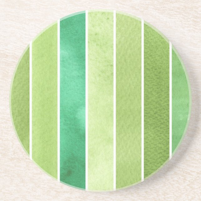 Porta-copos De Arenito grande fundo verde da aguarela - aguarela (Frente)