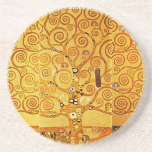 Porta-copos De Arenito Gustav Klimt Árvore da Vida: Art Nouveau Simbolist