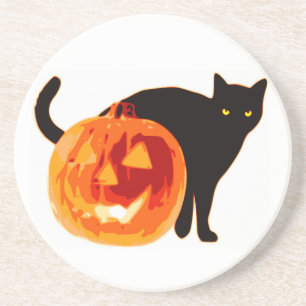 PORTA-COPOS DE ARENITO HALLOWEEN BLACK CAT E PUMPKIN