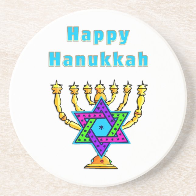 Porta-copos De Arenito Hanukkah feliz (Frente)