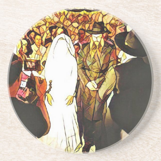 Porta-copos De Arenito Hassidic Wedding (Frente)