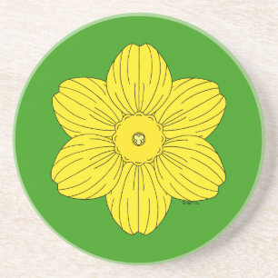 Porta-copos De Arenito Heraldic Daffodil