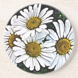 Porta-copos De Arenito Hipster Bohemian Chic Summer White Daisy