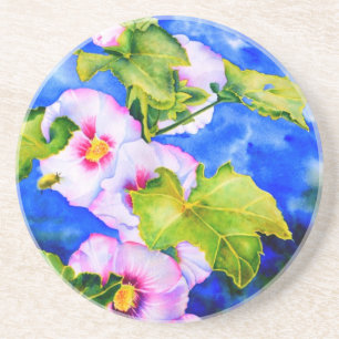 Porta-copos De Arenito Hollyhocks