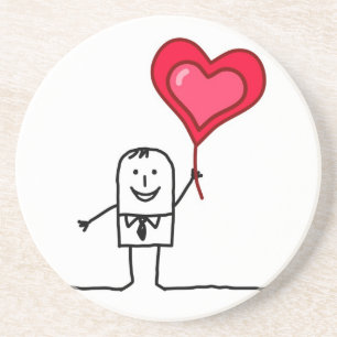 Porta-copos De Arenito Homem & coração