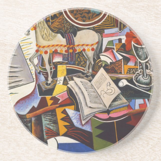 Porta-copos De Arenito Horse Pipe Red Flower por Joan Miro (Frente)