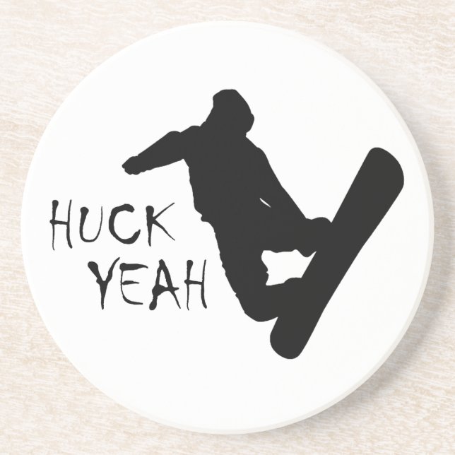 Porta-copos De Arenito Huck Sim (Snowboard) (Frente)