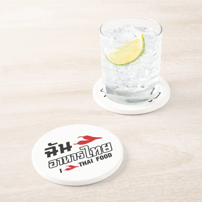 Porta-copos De Arenito I Chili (Love) Thai Comida (Lateral)