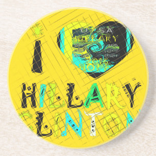 Porta-copos De Arenito I Heart Hillary Clinton: Arte de Expressão de Graf