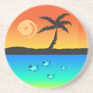 Porta-copos De Arenito Ilha Sunset