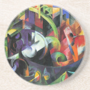 Porta-copos De Arenito Imagem com Bovinos por Franz Marc, Vintage Art