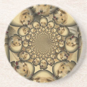 Porta-copos De Arenito Impressão de Arte Kaleidoscópio de Cachorrinho