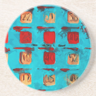 Porta-copos De Arenito Impressionismo do Abstrato da placa BINGO