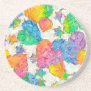 Porta-copos De Arenito Impressionista Pastel Namorados Hearts