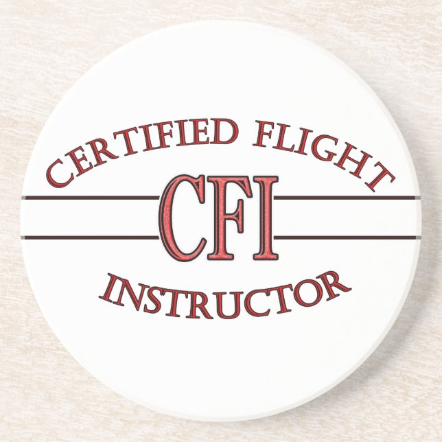 PORTA-COPOS DE ARENITO INSTRUTOR DE VOO CERTIFICADO LOGO VERMELHO CFI (Frente)