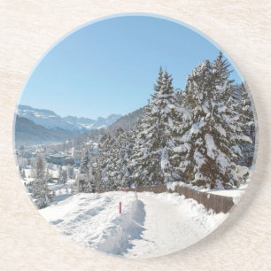 Porta-copos De Arenito Inverno em St. Moritz