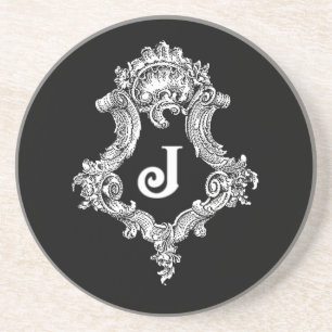 Porta-copos De Arenito J Monogram Initial