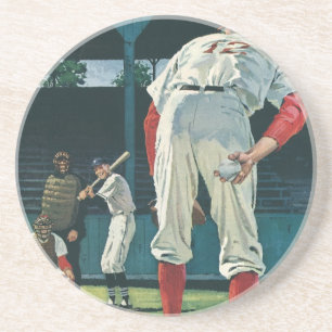 Porta-copos De Arenito Jogadores de beisebol esportivo vintage arremessad