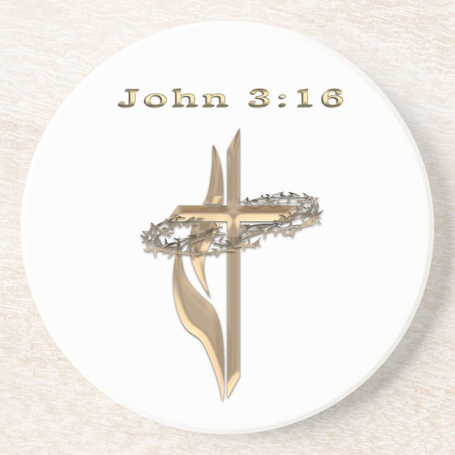 Porta-copos De Arenito John 3:16 (Frente)