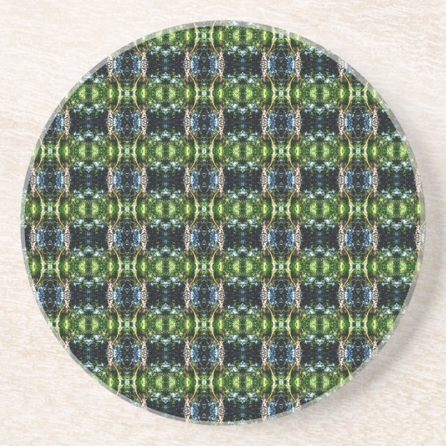 Porta-copos De Arenito Kaleidoscópio Verde (Frente)