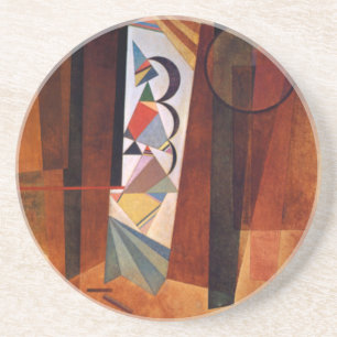 Porta-copos De Arenito Kandinsky Development in Brown Abstrato Painting