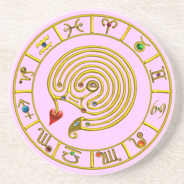 Porta-copos De Arenito LABYRINTH ASTRAL rosa (Frente)
