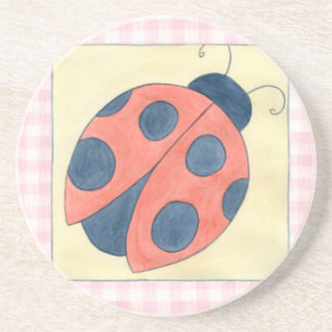 Porta-copos De Arenito Ladybug Trio Landing em Flores