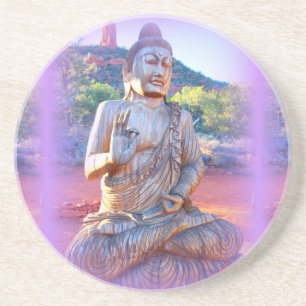 Porta-copos De Arenito lavanda aura buddha