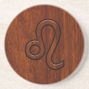 Porta-copos De Arenito Leão Zodíaco - Sinal de Brown Mahogany no estilo
