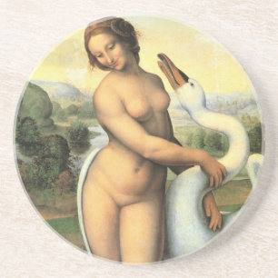 Porta-copos De Arenito Leda e o Cisne por Leonardo da Vinci