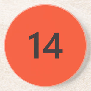 Porta-copos De Arenito Legendário n.º 14 em laranja e preto