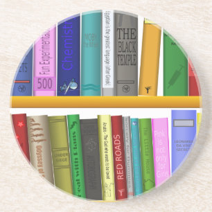 Porta-copos De Arenito leitura da biblioteca de livros de prateleiras