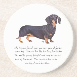 Porta-copos De Arenito Lembrança de Dachshund - Fêmea
