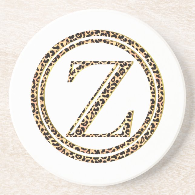 Porta-copos De Arenito Leopardo Z (Frente)