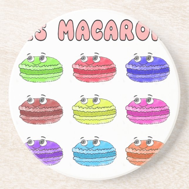 Porta-copos De Arenito Les Macarons — Cartoon (Frente)