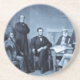 Porta-copos De Arenito Lincoln Lendo a Proclamação da Emancipação