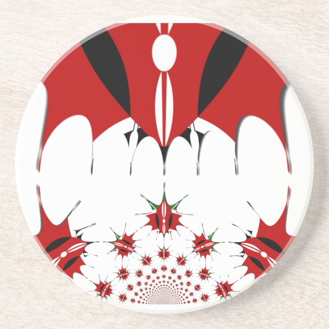 Porta-copos De Arenito Linda bandeira do Quênia. (Frente)