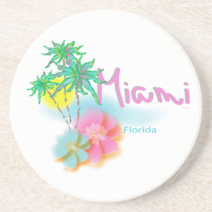 Porta-copos De Arenito Linda Miami Flórida