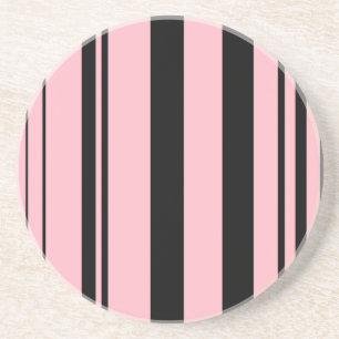 Porta-copos De Arenito Listras Variadas/Rosa Preto