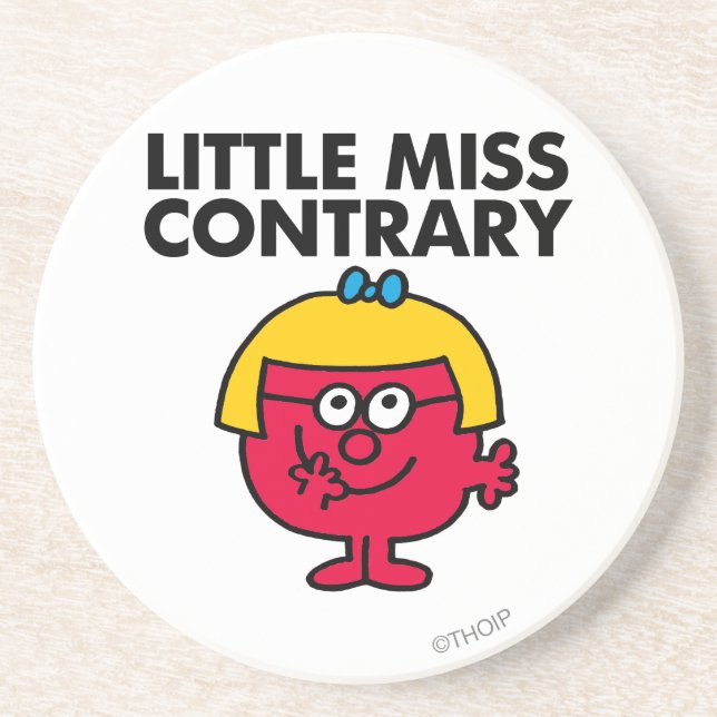 Porta-copos De Arenito Little Miss Contrary (Frente)